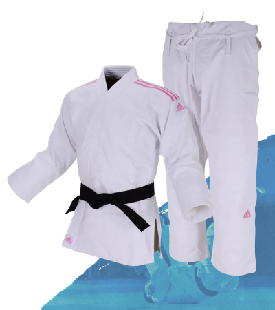 Kimono Judô adidas Quest J690 Branco/Rosa