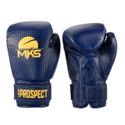 Kit Luva Boxe Muay Thai New Prospect Mks Combat Blue & Yellow com Bandagem Preta