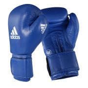 Luva de Boxe adidas AIBA Approved Couro Azul 10OZ