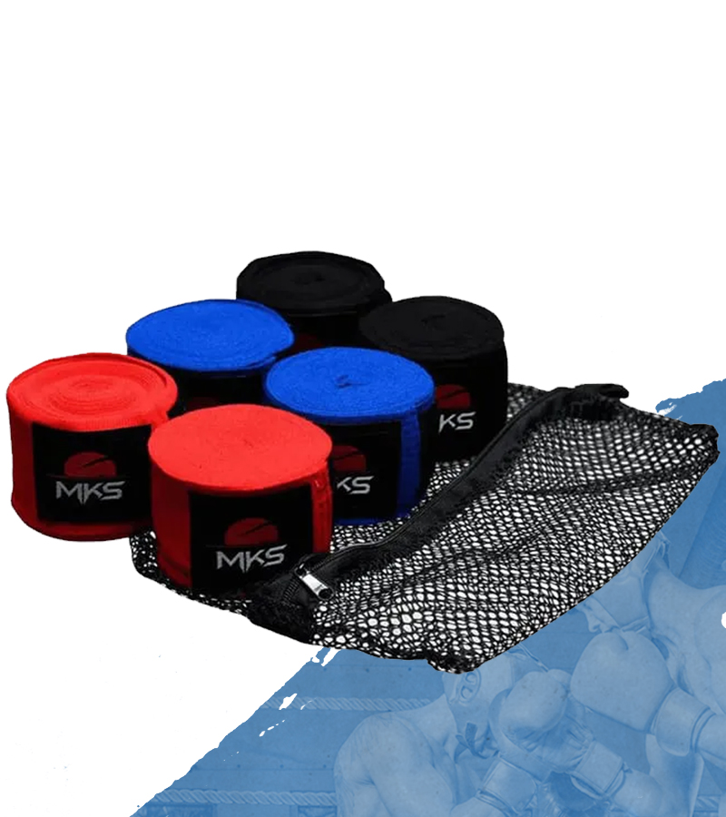 Bandagem Elástica MKS  - Pack 3 Pares Coloridas + Saco para lavagem