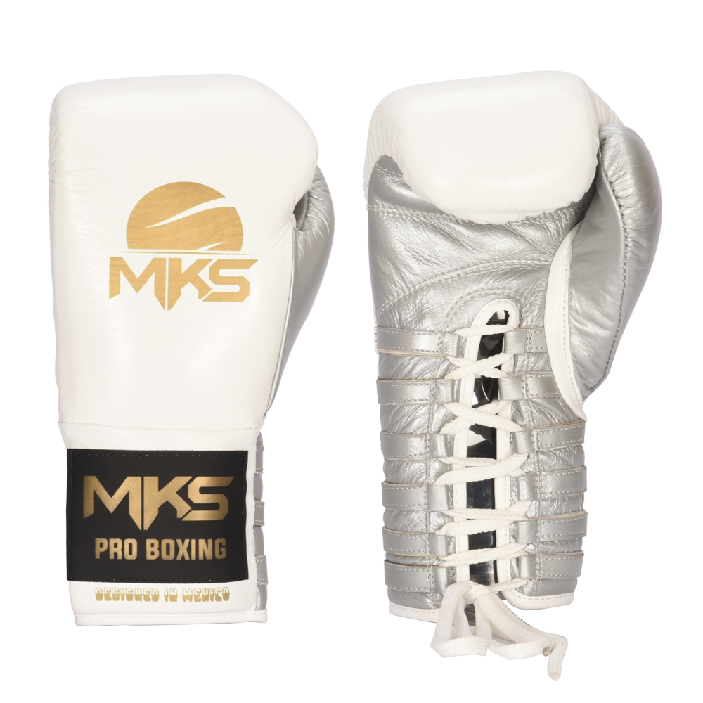 Luva de Boxe MKS Pro Boxing Lace Designed in Mexico em Couro com fechamento em Cadarço