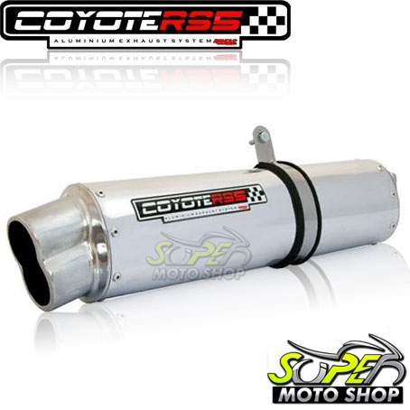 Escape / Ponteira Coyote RS5 Boca 8 Aluminio Oval Biz 100 Todos os Anos - Polido - Honda