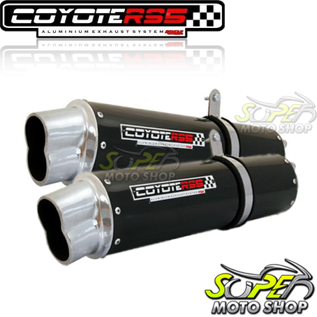 Escape / Ponteira Coyote RS5 Boca 8 Aluminio PAR Oval CBR 1100 XX - Preto - Honda