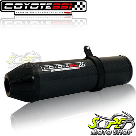 Escape / Ponteira Coyote SS1 Alumínio 2X1 (Full) CB 400 / 450 - Oval Preto Black - Honda