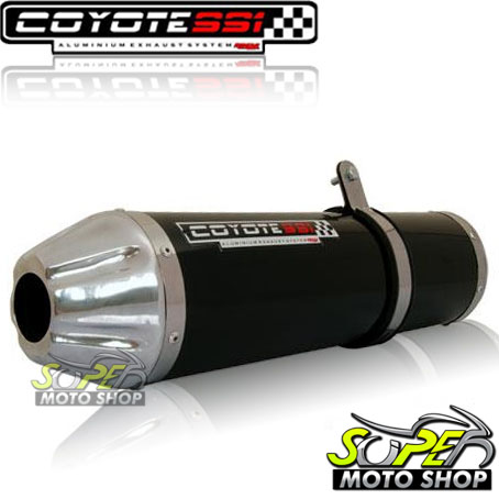 Escape / Ponteira Coyote SS1 Alumínio CBX Twister 250 - Redondo Preto - Honda