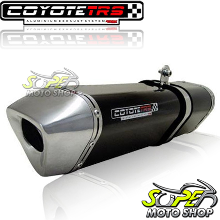 Escape / Ponteira Coyote TRS Tri-Oval Alumínio CG 150 Titan / Fan ESDi/EX 2009 até 2013 - Preto - Honda