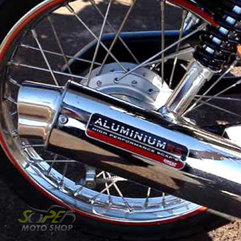 Escapamento Aluminium RS Boca 8 Oval Burgman 125 até 2010 - Cromado - Suzuki