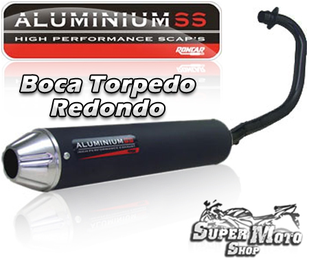 Escape Aluminium SS Preto Redondo - CG 150 KS/ES/  CG 150 FAN  - Honda Ano 2009 em diante