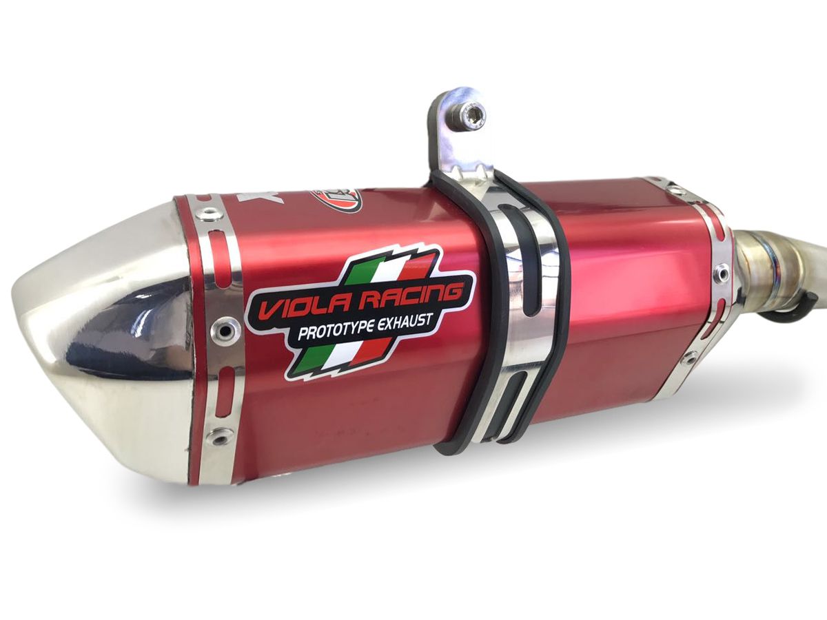 Escape / Ponteira Viola Racing  Modelo MS1/EX + Curva em Aço Inox - CRF 230 - Honda