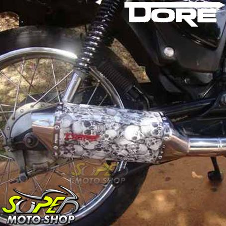 Escape / Ponteira Alumínio Dore + Curva em Inox - Tenere 250 - Yamaha - Ponteira PERSONALIZADA