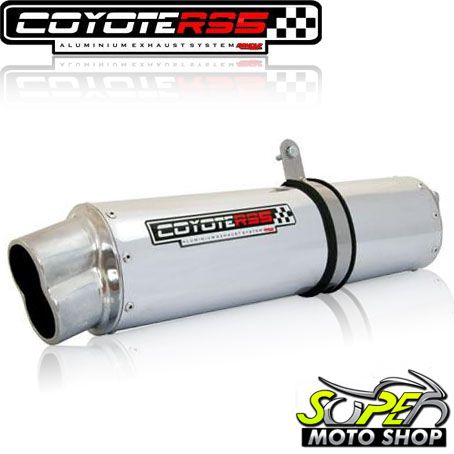 Escape / Ponteira Coyote RS5 Boca 8 Aluminio Oval YBR Factor 150 - Polido - Yamaha