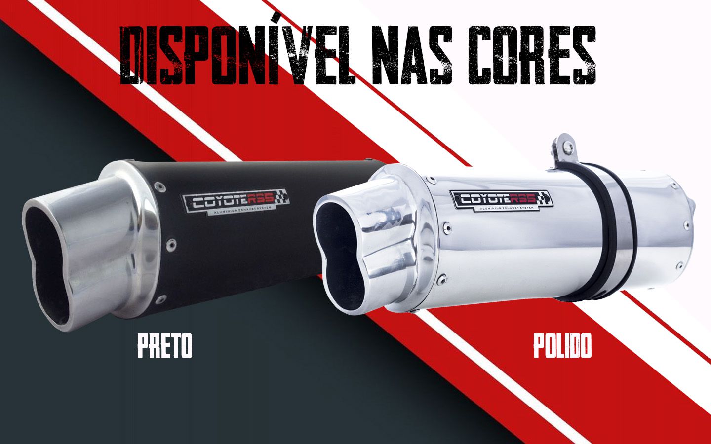 Escape / Ponteira Coyote RS5 Boca 8 Aluminio Oval - NX Falcon 400 2006 até 2015 - Honda