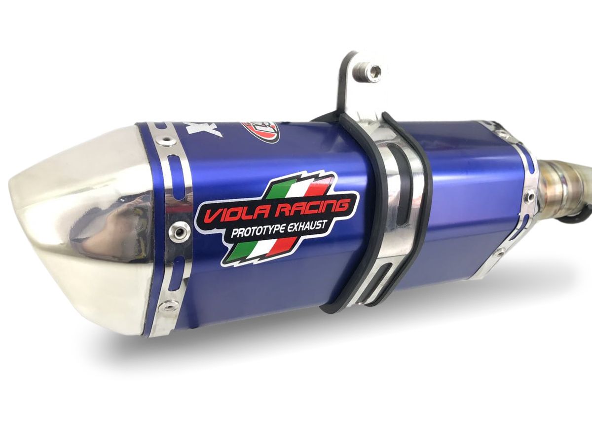 Escape / Ponteira Viola Racing  Modelo MS1/EX + Curva em Aço Inox - CRF 230 - Honda