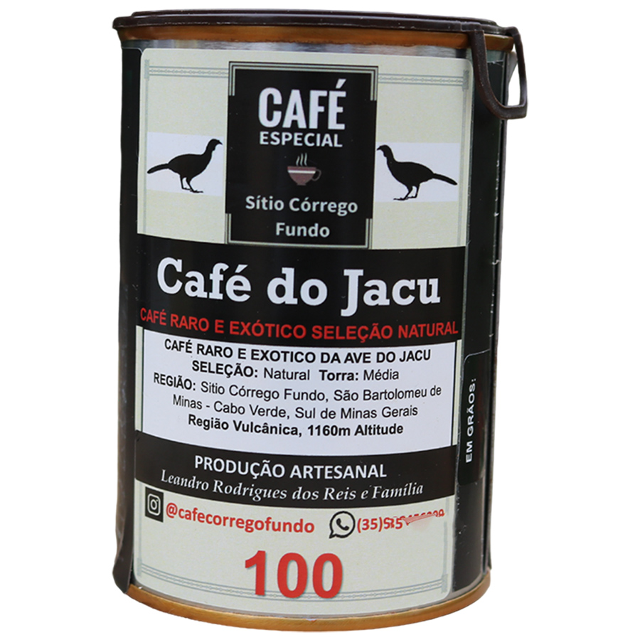 Café Especial Seletivo Sítio Córrego Fundo Café do Jacú, Caturra e Catuaí Vermelho em Grãos Torrado em Lata Edição Especial