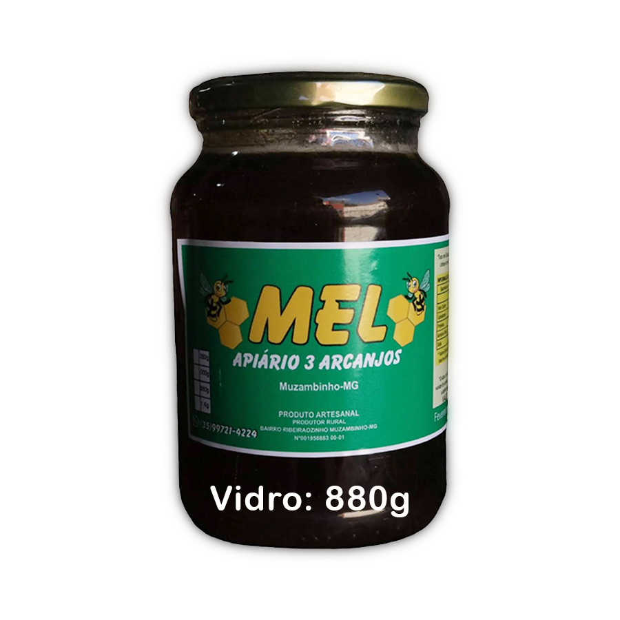 Mel de Abelha Apiário 3 Arcanjos Produto Artesanal 100% Natural - Favo, Bisnaga, Vidro e Própolis