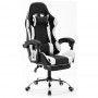 Cadeira gamer com apoio retrátil para os pés reclinável em 120° preto e branco V7007p