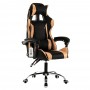 Cadeira gamer reclinável em 120° com ajuste lombar dourada V708