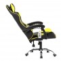 Cadeira gamer reclinável em 120° com ajuste lombar amarelo V709