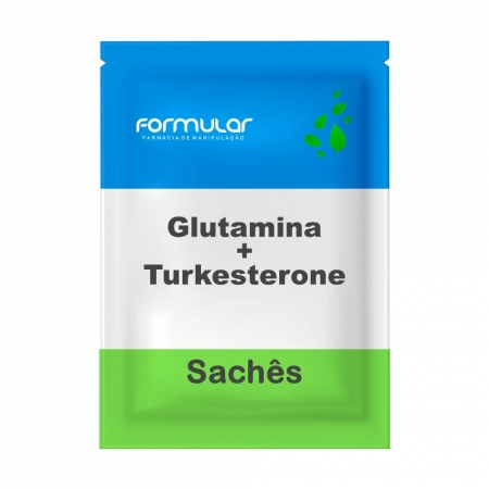 Glutamina 5G + Turkesterone 500Mg - Sabor Abacaxi - 30 Sachês