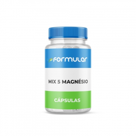 Mix 5 Magnésio - Cápsulas - 5 tipos de MAGNÉSIO em 1 única Dose