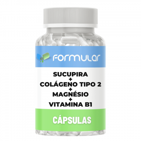 Sucupira + Colágeno tipo 2 + Magnésio + Vitamina B1 - Cápsulas