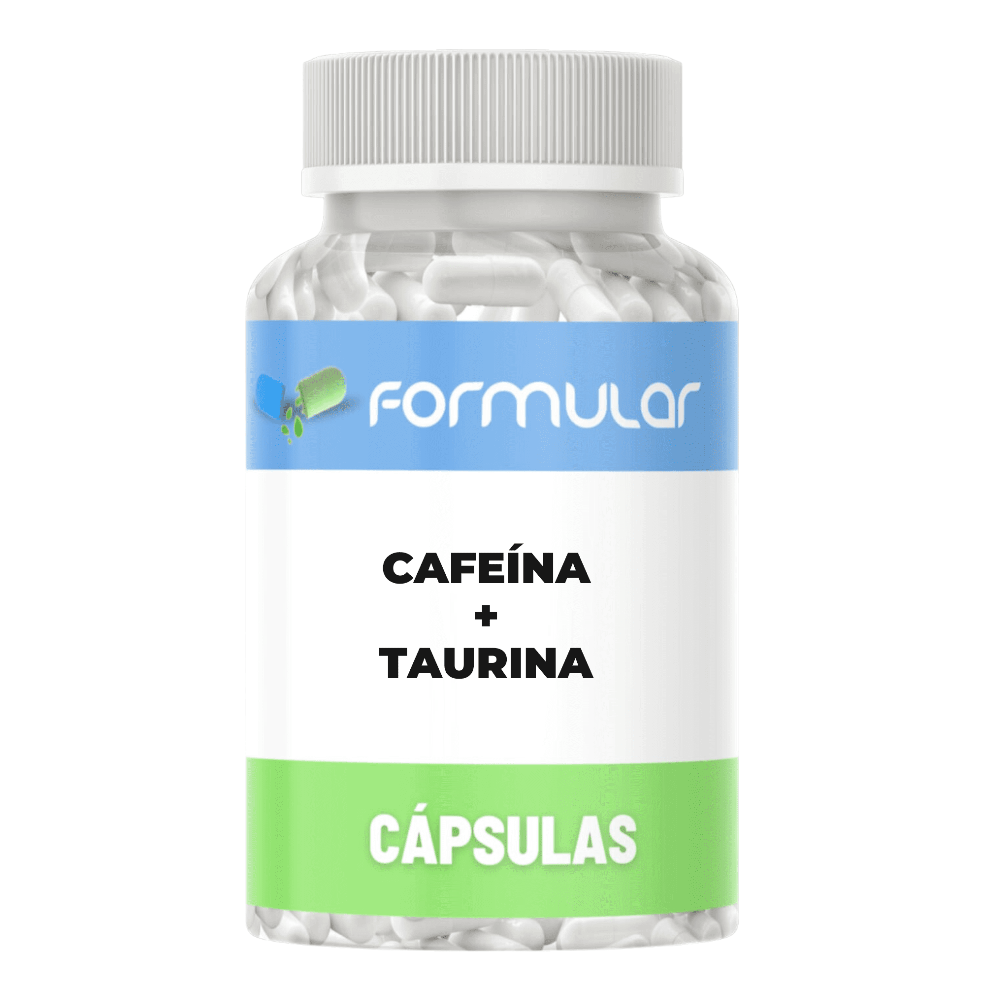 Cafeína 200mg  + Taurina 300mg - 60 Cápsulas - Aumenta energia, humor, motivação, foco