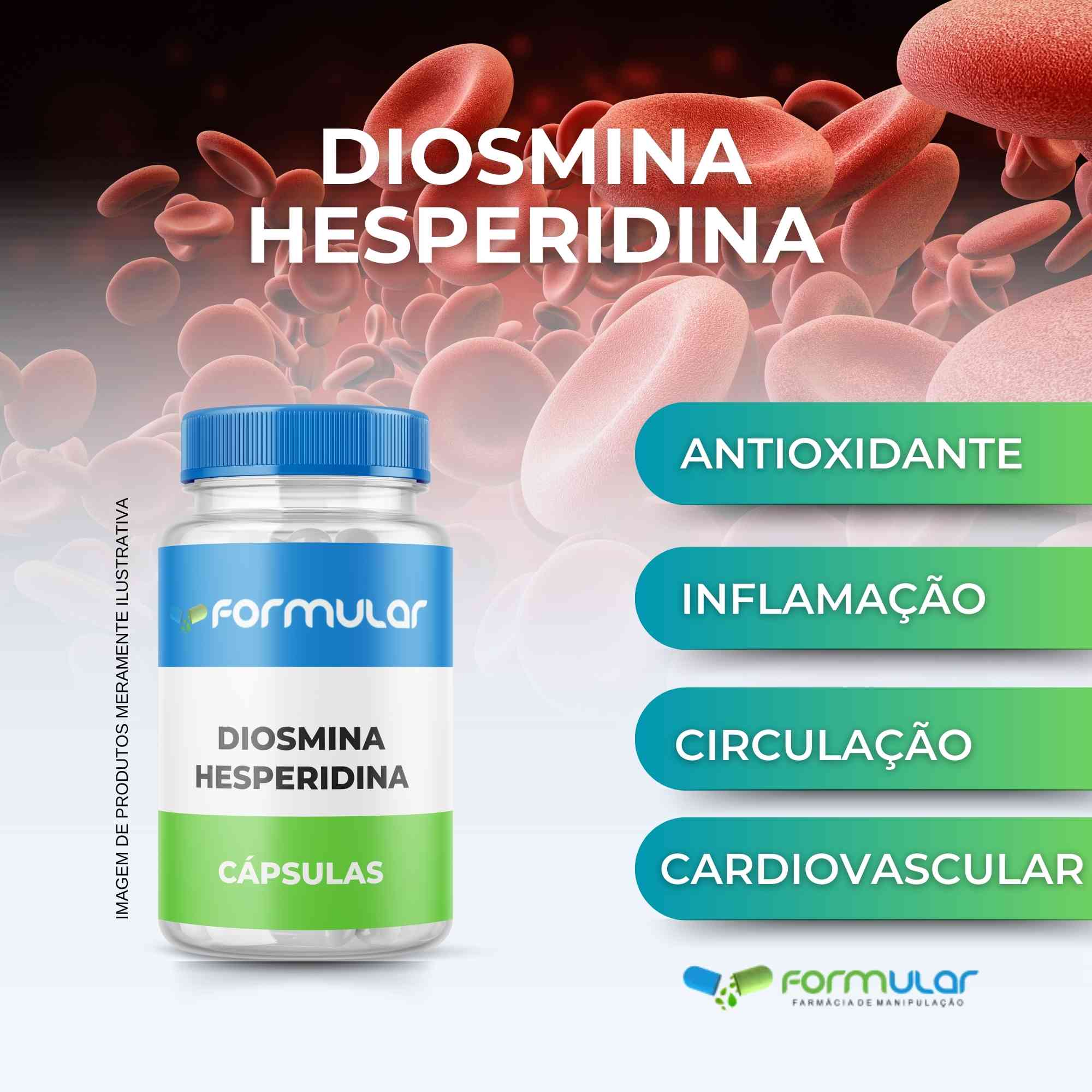 Diosmina 450mg + Hesperidina 50mg - Cápsulas - Problemas na Circulação