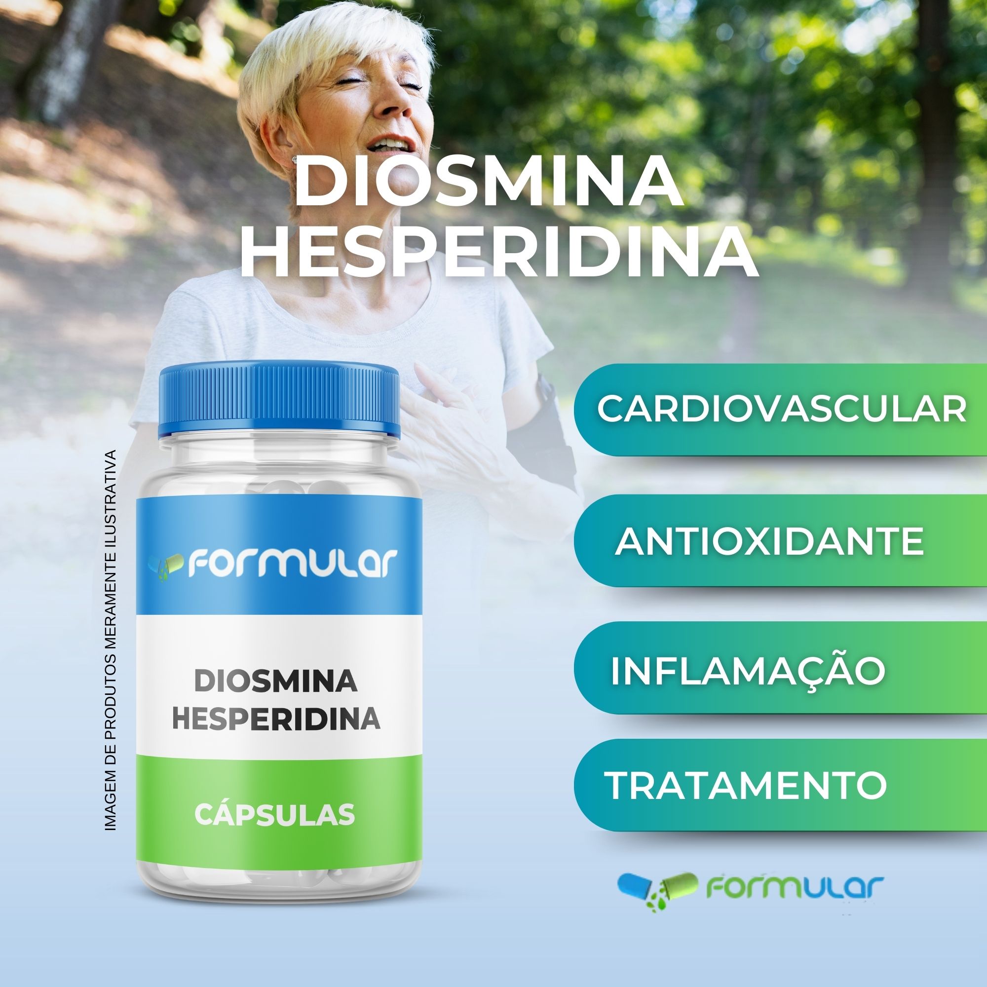 Diosmina 900mg + Hesperidina 100mg - 60 Cápsulas - Má Circulação