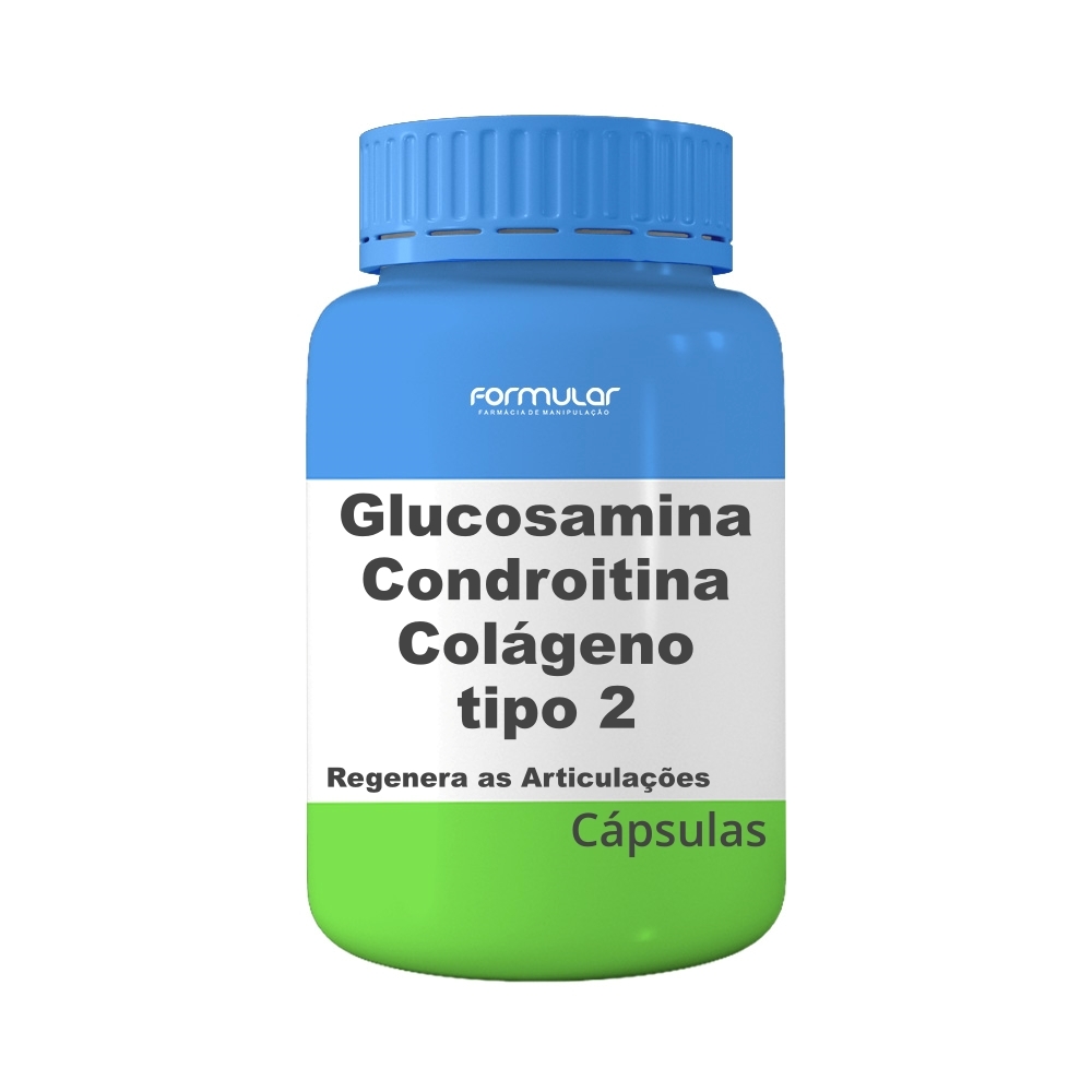 Glucosamina 500mg + Condroitina 400mg + Colágeno Tipo 2 40mg - Cápsulas