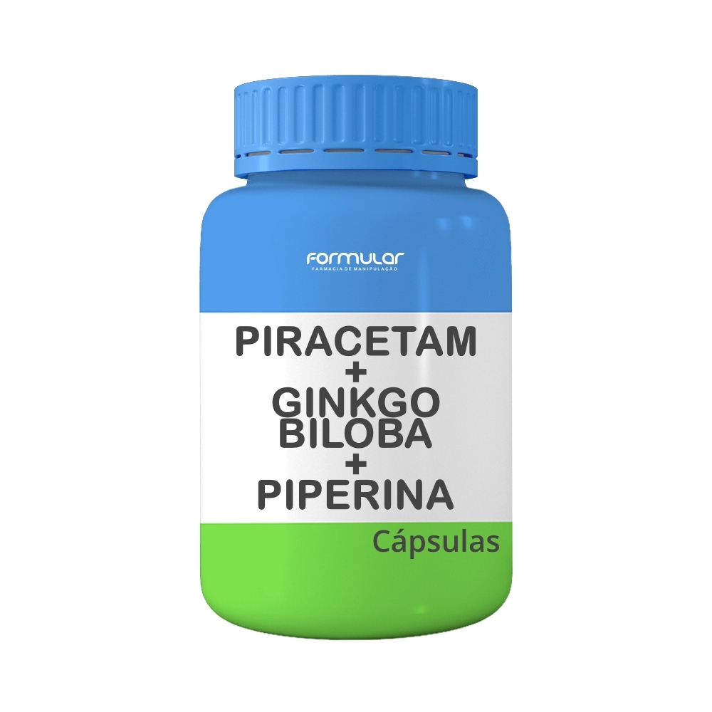 Piracetam 800mg + Ginkgo Biloba 120mg + Piperina 15mg - Cápsulas
