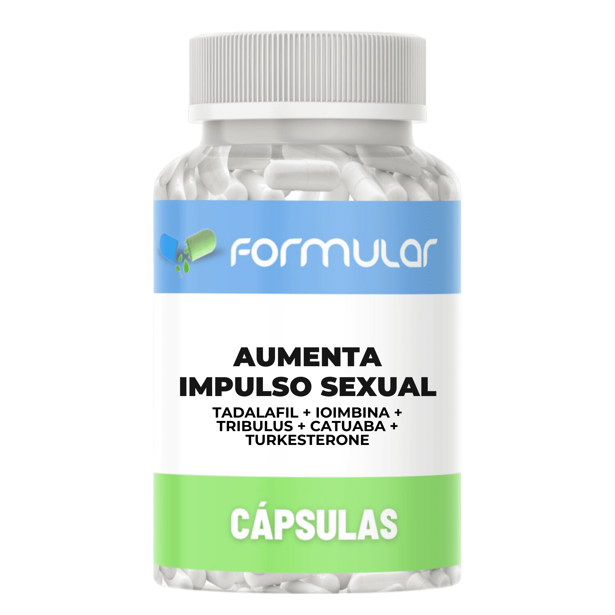 Tadalafil + Ioimbina + Tribulus + Catuaba + Turkesterone - Aumenta Impulso Sexual