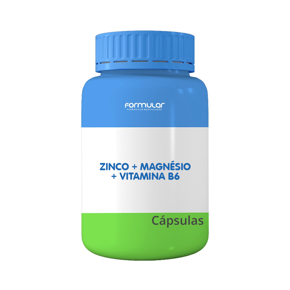 Zinco 6Mg + Magnésio 210Mg + Vitamina B6 2Mg - Cápsulas