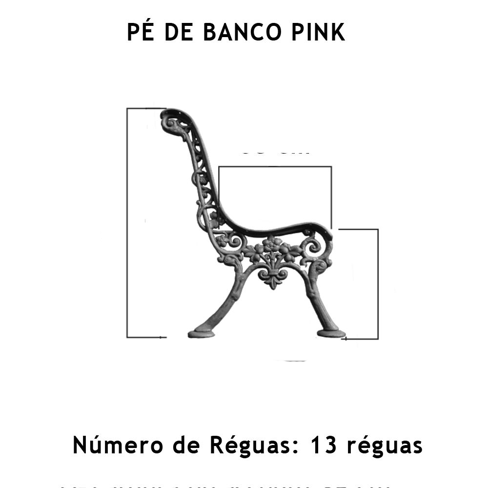 Par Pé De Banco Pink 13 Réguas - FUNDIÇÃO VESUVIO