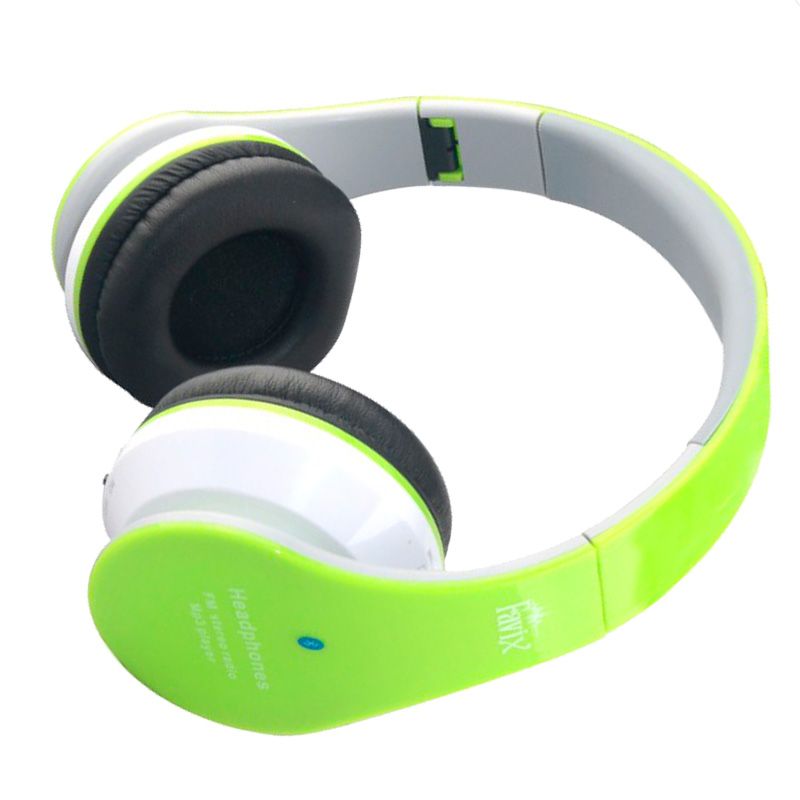 Fone Ouvido Favix B01 Headset Sem Fio FM Sd Card Verde Stereo  - HARDFAST INFORMÁTICA