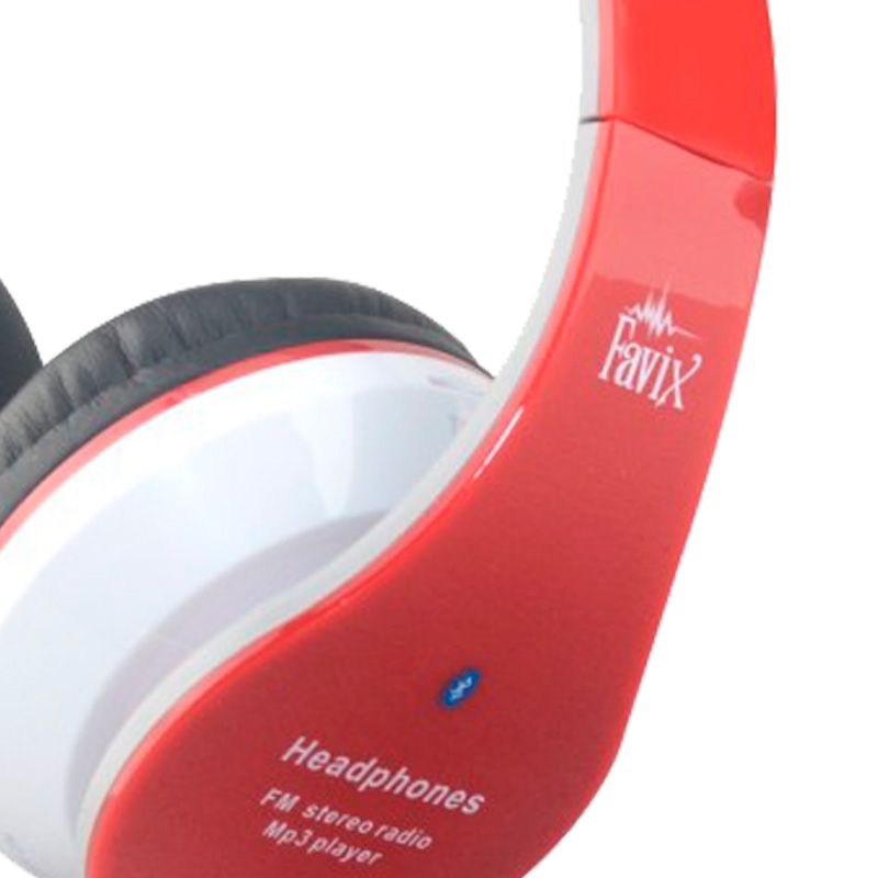 Fone Ouvido Favix B01 Headset Sem Fio FM Sd Card Vermelho Bluetooth - HARDFAST INFORMÁTICA