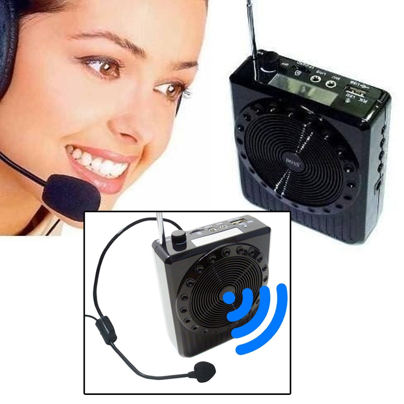 Megafone Amplificador Voz Microfone Professor Radio FM USB MP3 Fone Ouvido k150 Aula Palestra - HARDFAST INFORMÁTICA