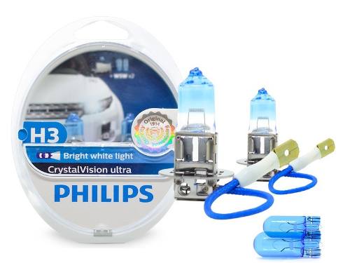 Kit Lâmpada Philips Crystal Vision H7 + H1 + H3 Original  - SONNIC PARTS