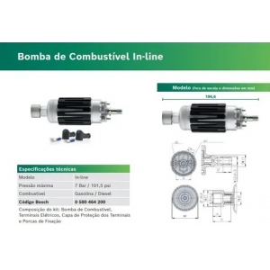 Bomba de Combustível In-line Bosch 7 Bar