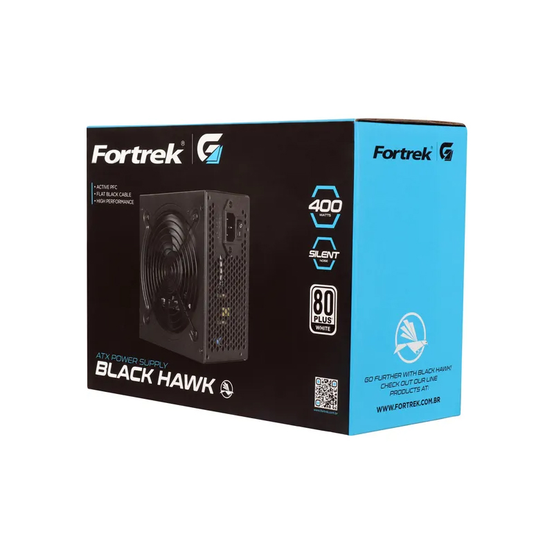 Fonte ATX 400W Real Fortrek Black Hawck - 80 Plus White