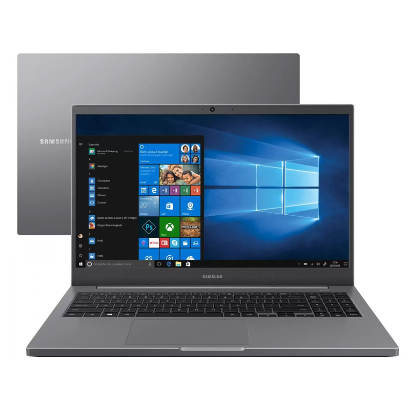 Notebook Samsung Book Intel Dual Core, 4GB, SSD 240GB, Tela Full HD 15.6" - NP550XDZ Cinza Chumbo