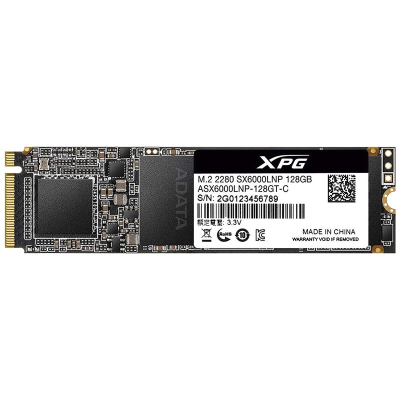 SSD 128GB M.2 NVMe Adata XPG SX6000 Lite - 1800MBs/600MBs - M2 2280 ASX6000LNP-128GT-C