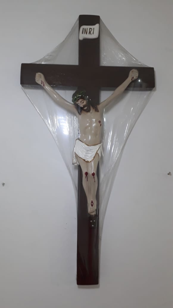 CX54 - Crucifixo Gesso 66cm c/ Crucificado 30cm Parede  - VindVedShop - Distribuidora Catolica