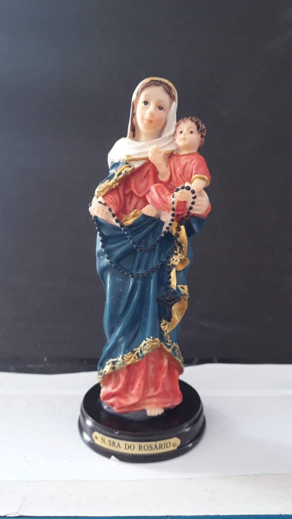 ID293 - Nossa Senhora do Rosario 15cm Resina  - VindVedShop - Distribuidora Catolica