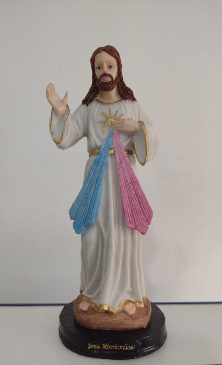 IV832 - Jesus Misericordioso 12cm Resina  - VindVedShop - Distribuidora Catolica