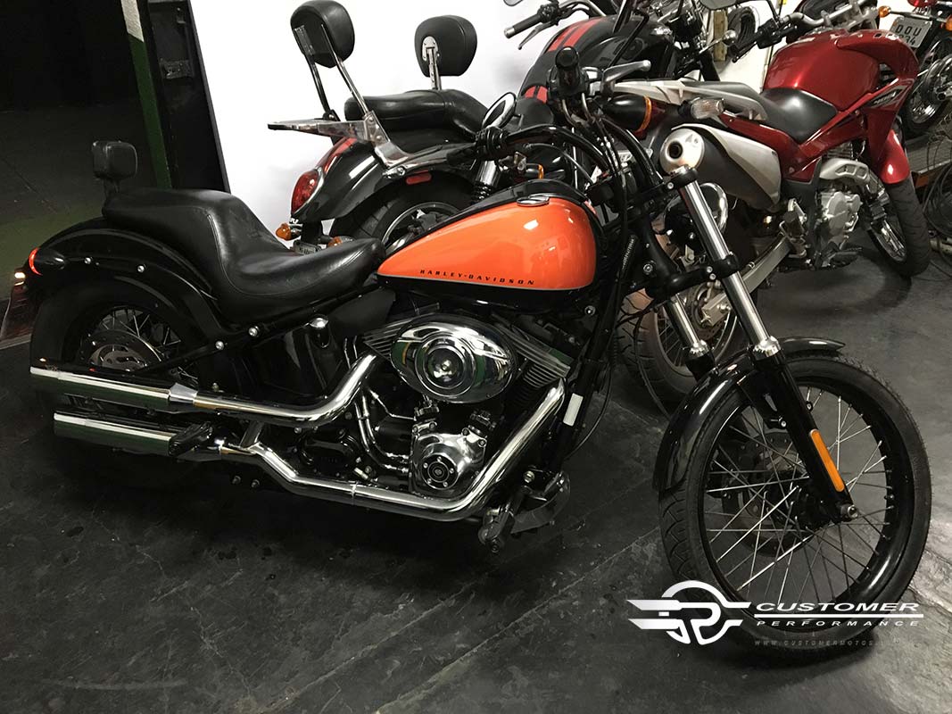 Ponteira Harley Davidson Softail Deluxe Blackline 3" corte Lateral - Customer