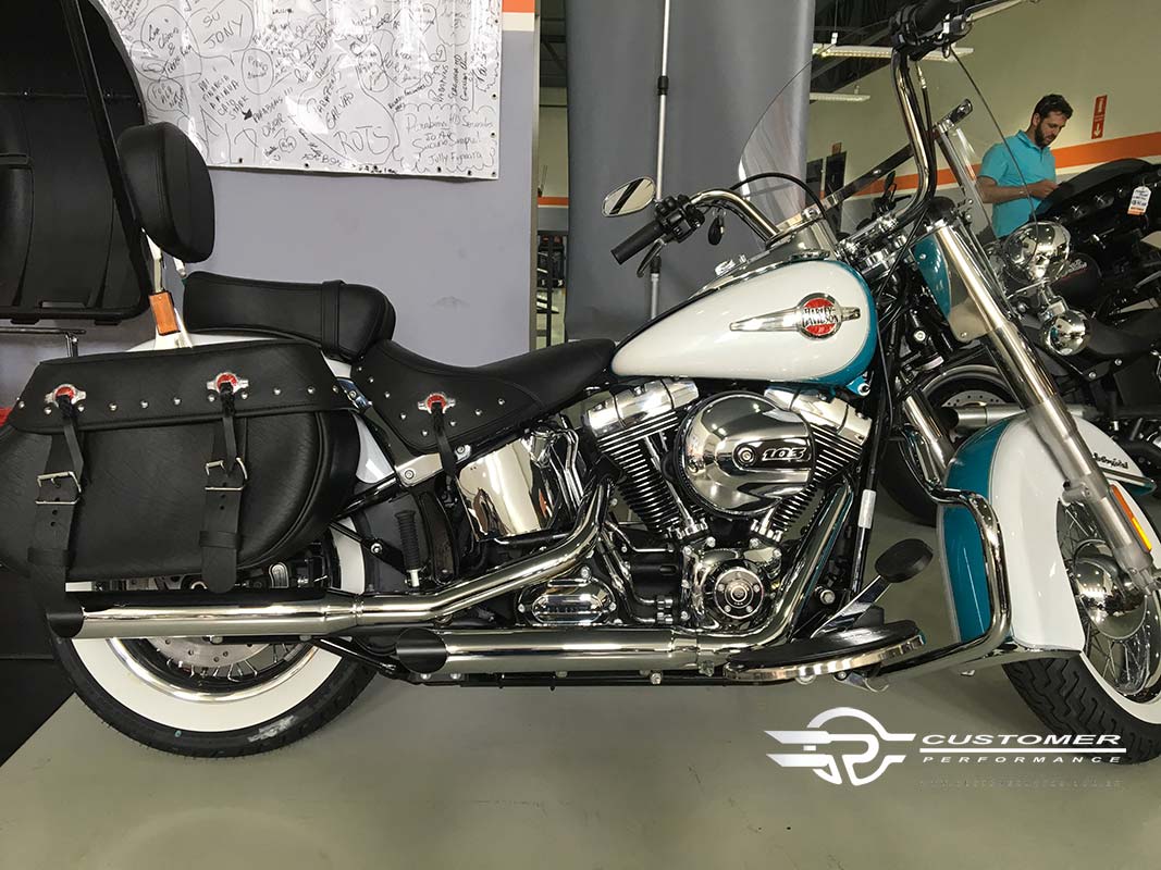 Ponteira para Harley Davidson Heritage\FX até 2005 3" corte Lateral - Customer