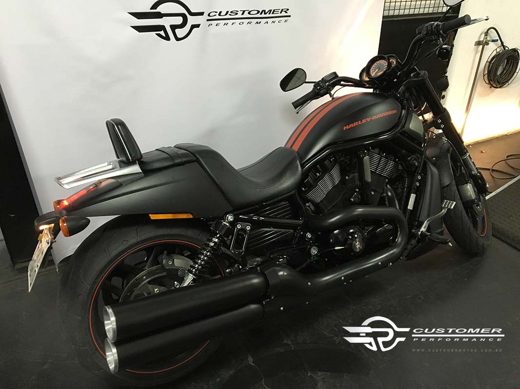 Ponteira para Harley Davidson Night Rod 2012 em diante 4" c/ terminal alumínio corte Reto - Customer