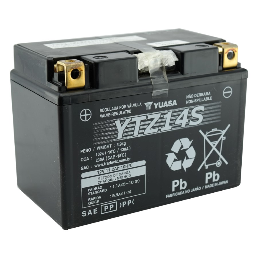Bateria Yuasa YTZ14-S Shadow 750 ANO 2001 a 2013 CB 1300 Four / Midnight 950 09/12 / Honda XL700