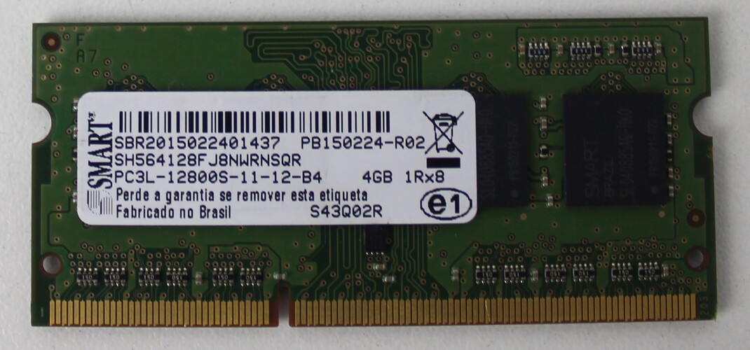 MEMÓRIA PARA NOTEBOOK SMART DE 4GB DDR3L 12800MHZ - PC3L-12800S-11-12-B4