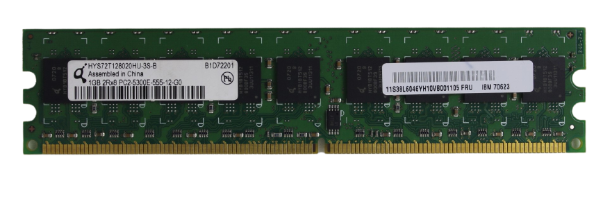 Memória Qimonda P/ Servidor 1GB 2RX8 PC2-5300E-555-12-G0